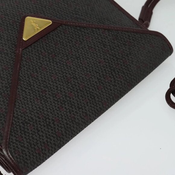 SAINT LAURENT Shoulder Bag Coated Canvas Bordeaux Gold Auth BA4193 - Picture 5 of 16